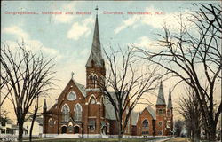 Congregational, Methodist and Baptist Churches Postcard