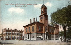 Opera House and Claremont National Bank Postcard