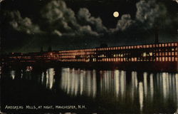 Amoskeag Mills at Night Postcard