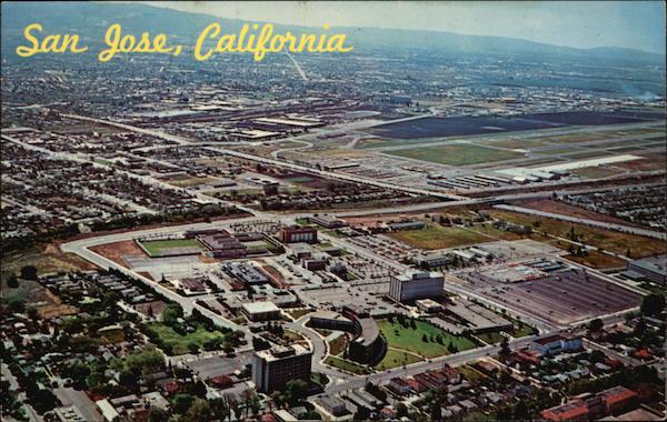 Aerial View of San Jose, California, and Its Civic Center
