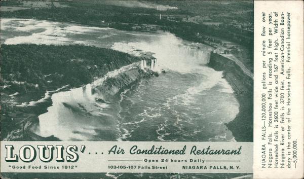 Louis' . . . Air Conditioned Restaurant Niagara Falls New York
