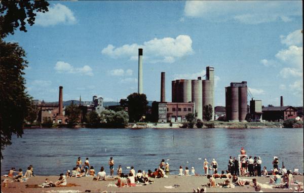 Bathers at Pettibone Beach La Crosse Wisconsin