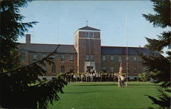 Flag Raising Ceremony at St. Alphonsus Retreat House Tobyhanna, PA Postcard Postcard