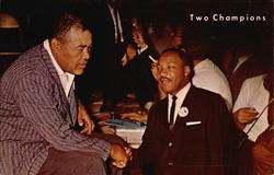 "Two Champions" Joe Louis and Dr. King Postcard