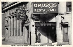 Drury's Restaurant Postcard