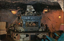 World Famous Hole N" the Rock Home - Fireplace Postcard