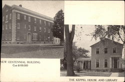 New Centennial Building & The Keppel House and Library, Cazenovia Seminary Centennial Postcard