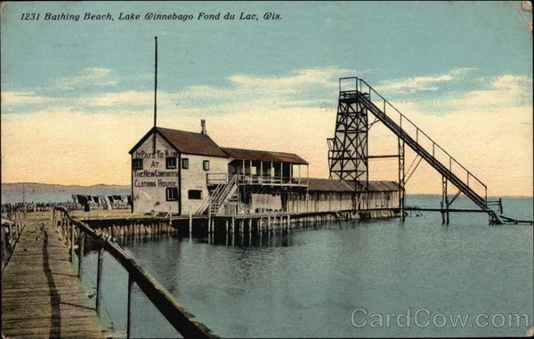 Bathing Beach, Lake Winnebago Fond du Lac Wisconsin