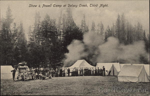 Shaw & Powell Camp at Delacy Creek, Third Night Yellowstone National Park