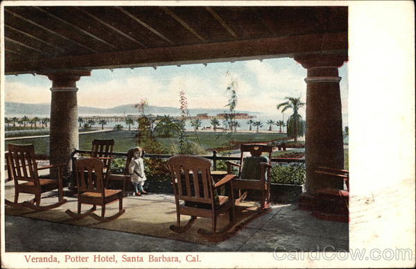 Veranda, Potter Hotel Santa Barbara California