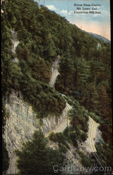 Horse Shoe Curve, Elevation 4000 feet Mount Lowe California