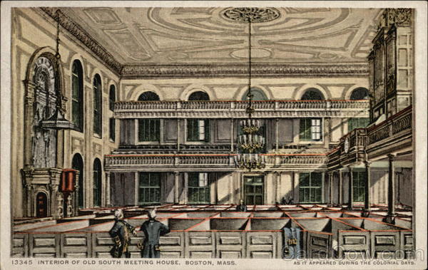 Interior of Old South Meeting House Boston Massachusetts