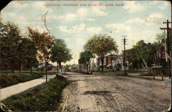 Railroad Crossing and Main St Ayer Massachusetts