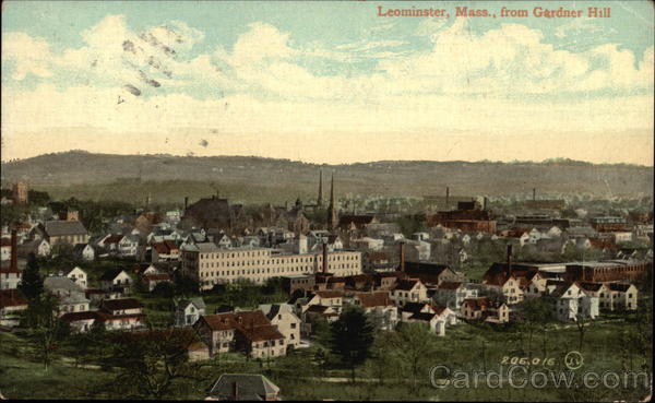 View of City from Gardner Hill Leominster Massachusetts