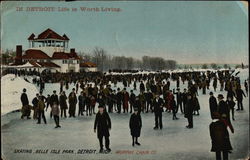 Skating, Belle Isle Park Postcard