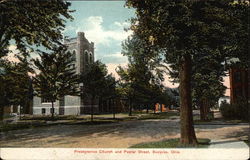 Presbyterian Church and Poplar Street Postcard