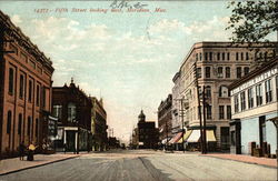 Fifth Street Looking West Meridian, MS Postcard Postcard