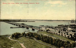 Bird's-Eye View Belle Isle Bridge Postcard