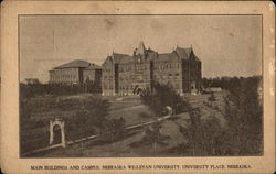 Main Buildings and Campus, Wesleyan University Postcard