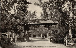 Entrance Gate, Glen Eyrie Colorado Springs, CO Postcard Postcard