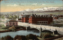 Riverside Hotel and Public Library Postcard