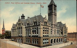 Post Office and Custom House Omaha, NE Postcard Postcard