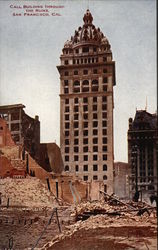 Call Building Through the Ruins Postcard