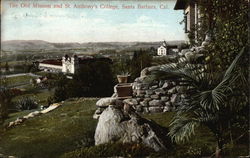 The Old Mission and St. Anthony's College Santa Barbara, CA Postcard Postcard