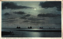 Moonlight Across the Harbor Buffalo, NY Postcard Postcard