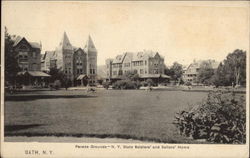 Parade Grounds - NY State Soldiers' and Sailors' Home Bath, NY Postcard Postcard