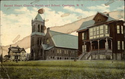 Sacred Heart Church, Parish and School Castleton-on-Hudson, NY Postcard Postcard