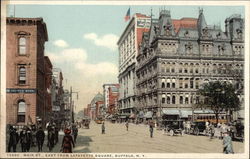 Main St., East from Lafayette Square Buffalo, NY Postcard Postcard