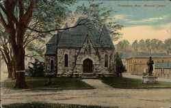 View of Memorial Library Framingham, MA Postcard Postcard