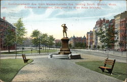 Commonwealth Ave. from Massachusetts Ave. looking South Boston, MA Postcard Postcard