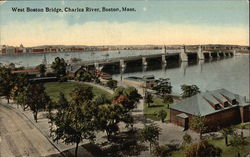 West Boston Bridge, Charles River Postcard