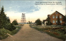 Tower and Summit House, Highest Point in Massachusetts, Mt. Greylock Adams, MA Postcard Postcard