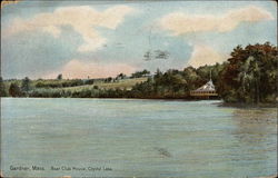 Boat Club House, Crystal Lake Gardner, MA Postcard Postcard