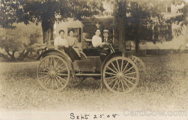 Group in 1908 Auto Transportation