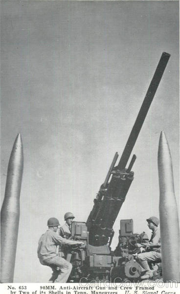 90MM Anti-Aircraft Gun And Crew Army
