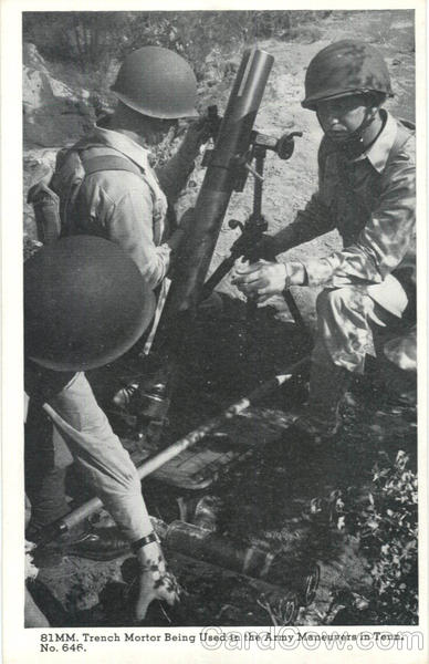 81MM Trench Mortor being used in the Army Maneuvers in Tenn