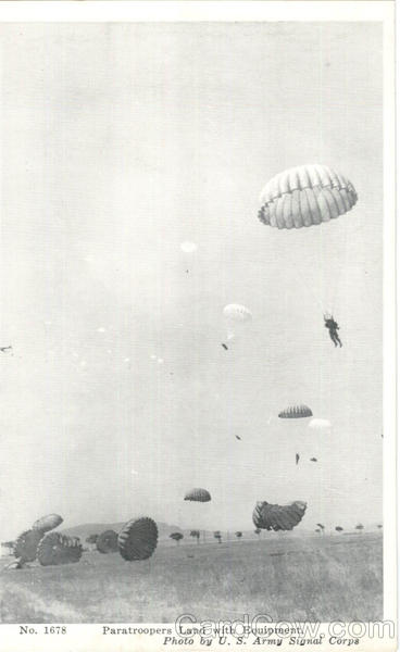 Paratroopers Land With Equipment Army