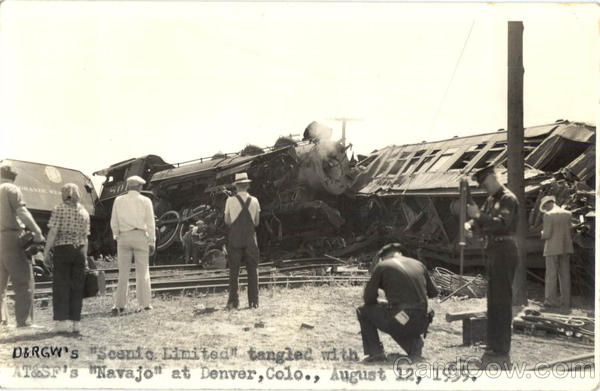 D & RGW's Seenic Limited wreck AT&SF Denver Colorado