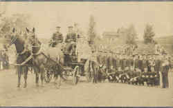 Hazel RFD No. 1 Fire Wagon and Men Postcard