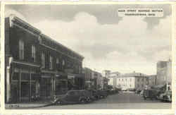 Main Street Business Section Postcard