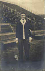 UofW Football Cheerleader - Red Parker Postcard