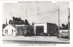 Billing's Motel & Mobil Gas Service, U.S. Hiway 30,89,191 Postcard