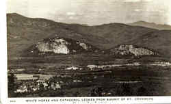 White Horse And Cathedral Ledges From Summit Of Mt. Cranmore Postcard