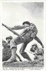 Infantryman Throws Hand Grenade Postcard