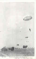 Paratroopers Land With Equipment Postcard