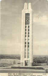 World War II Memorial Campanile, Kansas University Campus Postcard